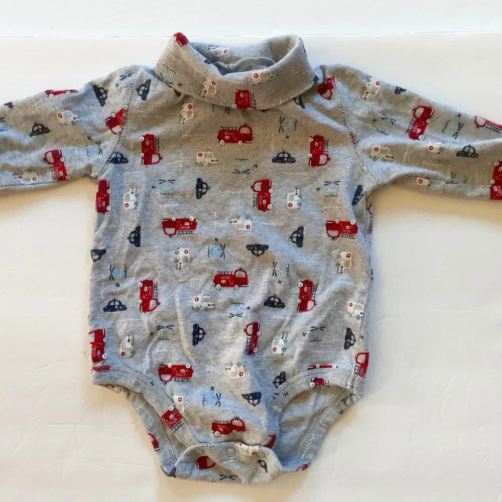Jumping Beans Boys Turtleneck Rescue Vehicles Fire Police Ambulance 18 Months